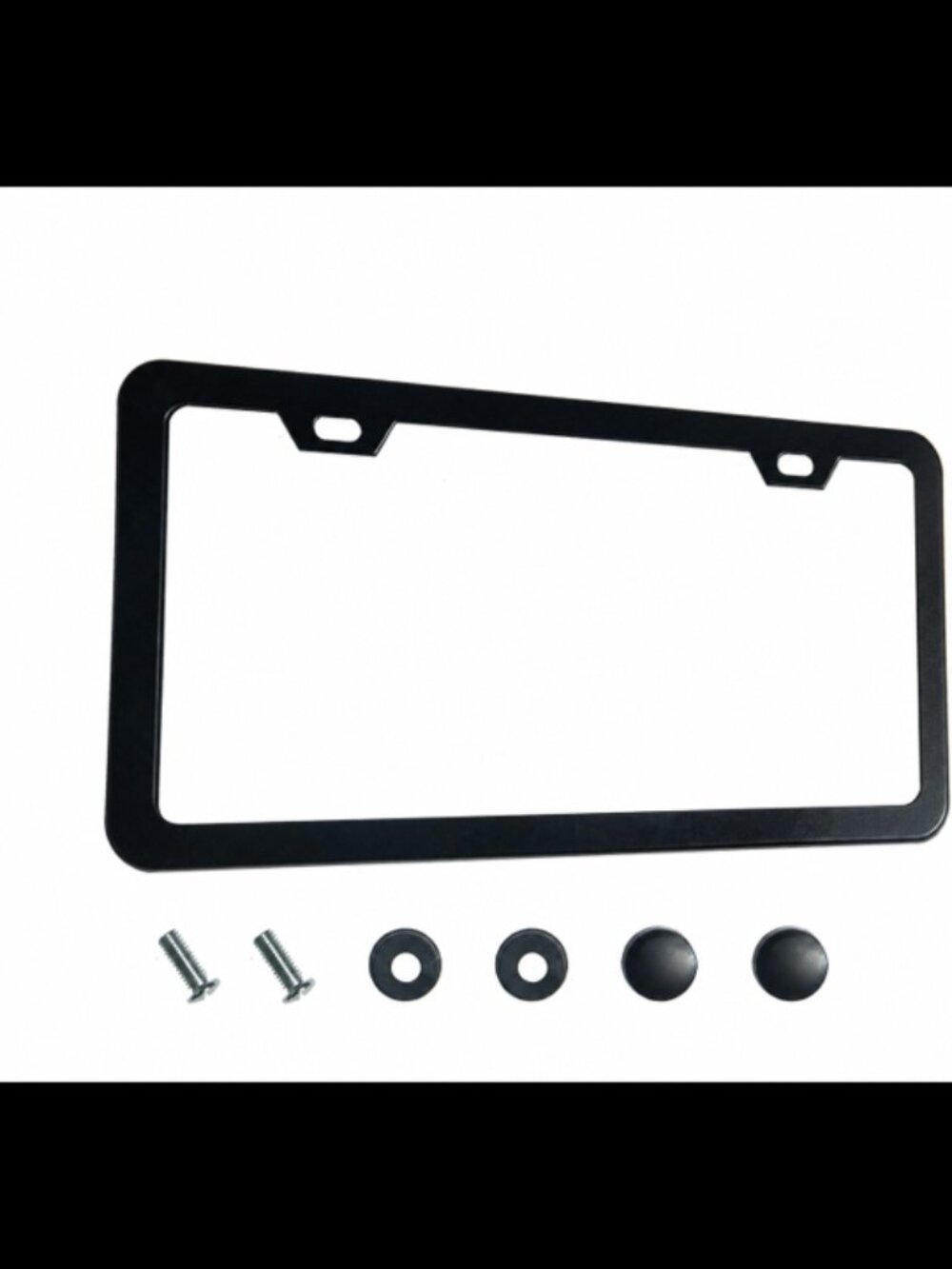 1PC Premium Matte Black License Plate Frames, Solid Rust-Proof Aluminum Holder